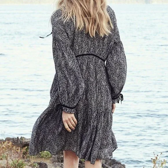 DOEN Printed Knee-Length Dress Azalea  Size: S/small - Picture 3 of 5